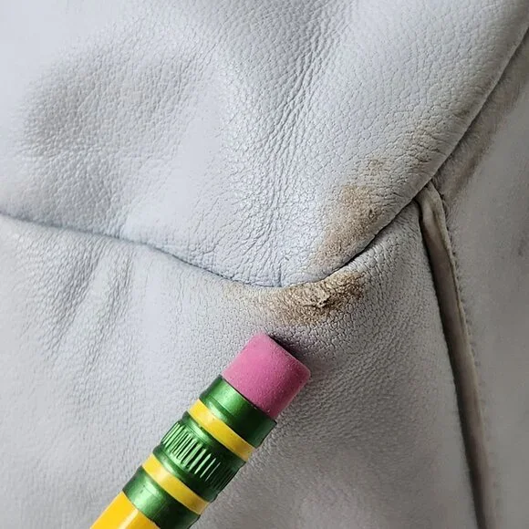 Vince Camuto Jass Quilted Puffy Large Shoulder Bag Tote Gray Faux Leather Soft - Picture 12 of 13